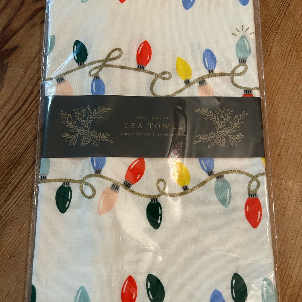 Rifle Paper Co. Holiday Lights Tea Towel - Multicolor